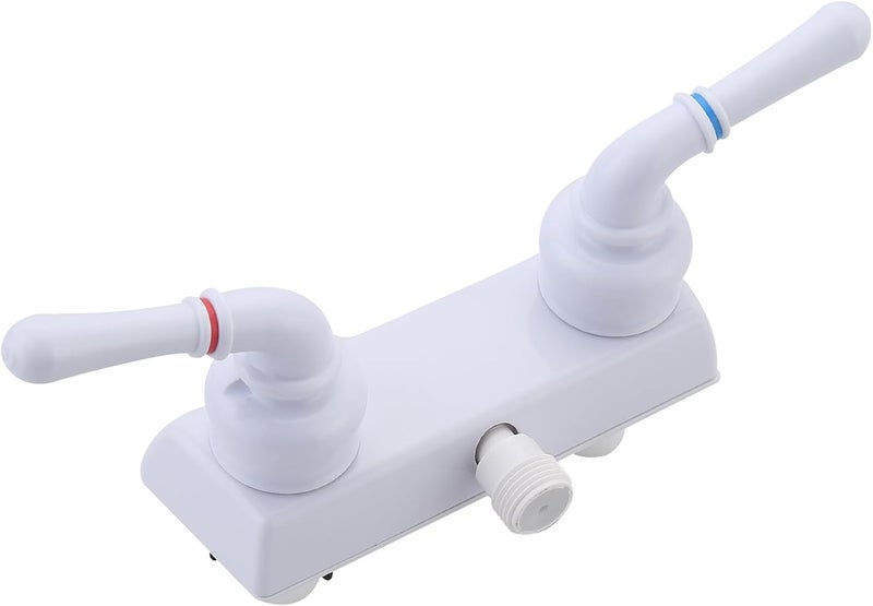 gcbcrit RV Shower Faucet, Camper Shower Faucet Diverter with Classical Handles, 4" RV Shower Valve Diverter for Camper Van, Outside and Inside Bathroom Shower (White) - Image 1